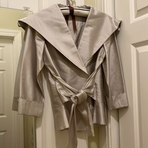 Silk Blouse, champagne color with tie front or back, classic cut